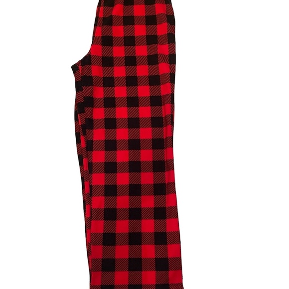 Flannel pj bottoms, red and black plaid, unisex, size extra large - Picture 2 of 5